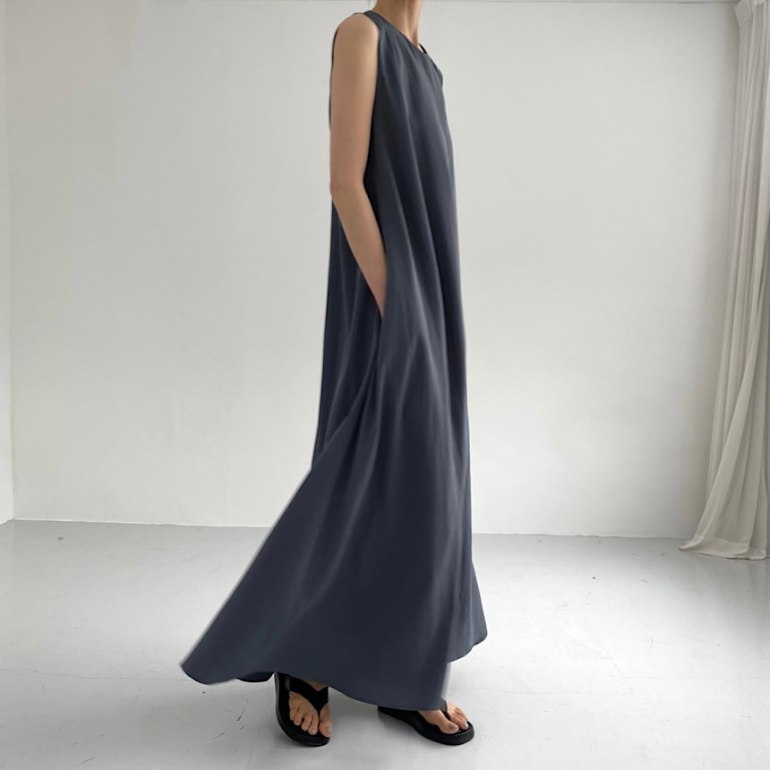 Cross-border bestseller 2024 Summer chic casual, simple and loose sleeveless long cotton and linen dress from Japan and South Korea pic 18