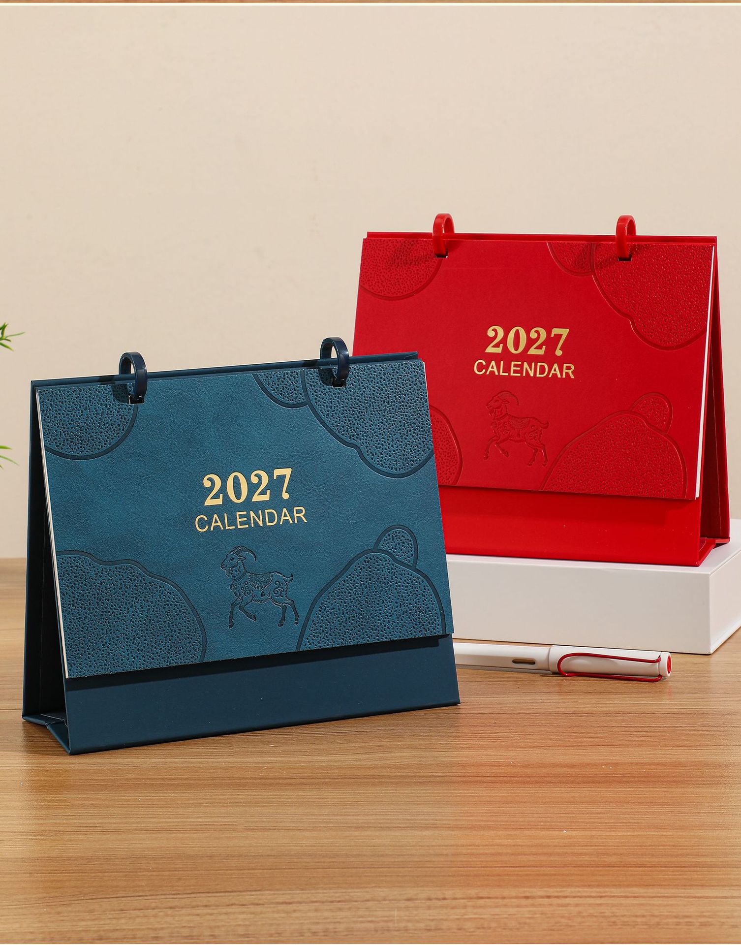 2027 年创意简约商务台历 桌面办公记事日历摆件 台历定 做详情17
