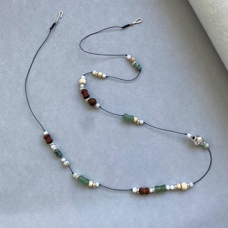 新款云松木珠串珠项链小众轻奢高级感多种戴法气质长款腰链卫衣链详情7