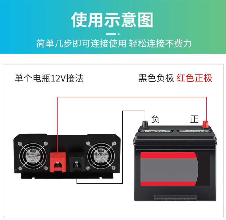 跨境爆款正弦波逆变器2000WDC12V转AC110V房车逆变器遥控液晶显示详情12