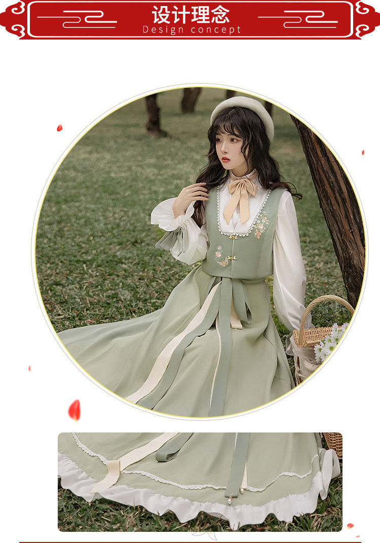 国潮-汉服女成人新款改良汉元素套装破裙中国风日常穿搭详情2