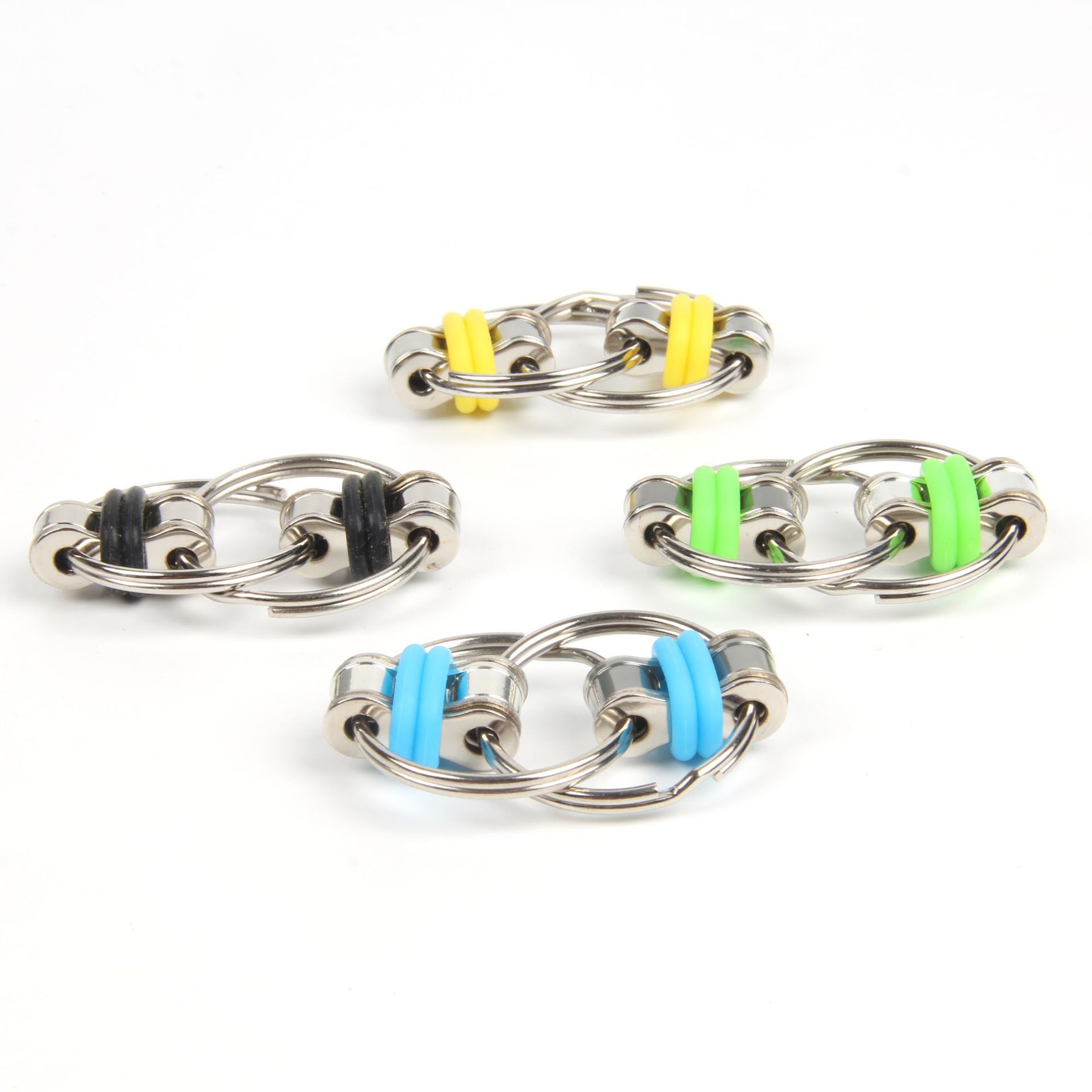 fidgetcube发泄自行车铁链解压金属钥匙扣减压链条详情9