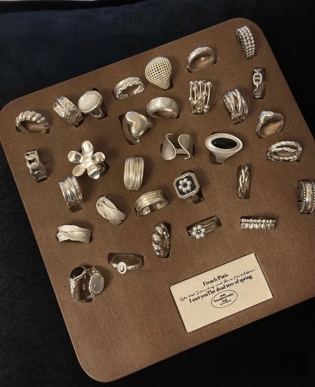 夏季复古重工925纯银戒指女小众轻奢高级感不掉色ins风百搭银饰品详情2