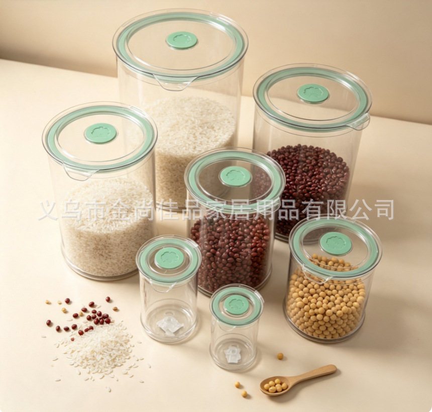 家用直筒透明储物罐Storage jar家用防虫潮大容量五谷杂粮密封罐详情11