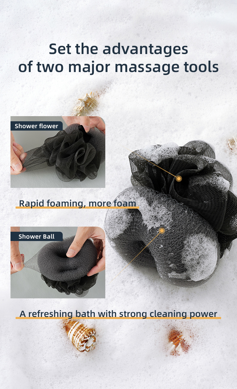 Men's shower ball dual purpose mud rubbing bath towel详情2