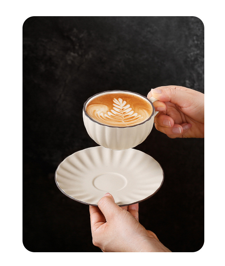 Retro American espresso, exquisite and simple coffee cup set, ceramic ins style, Nordic home red tea cup, latte art cup pic 3