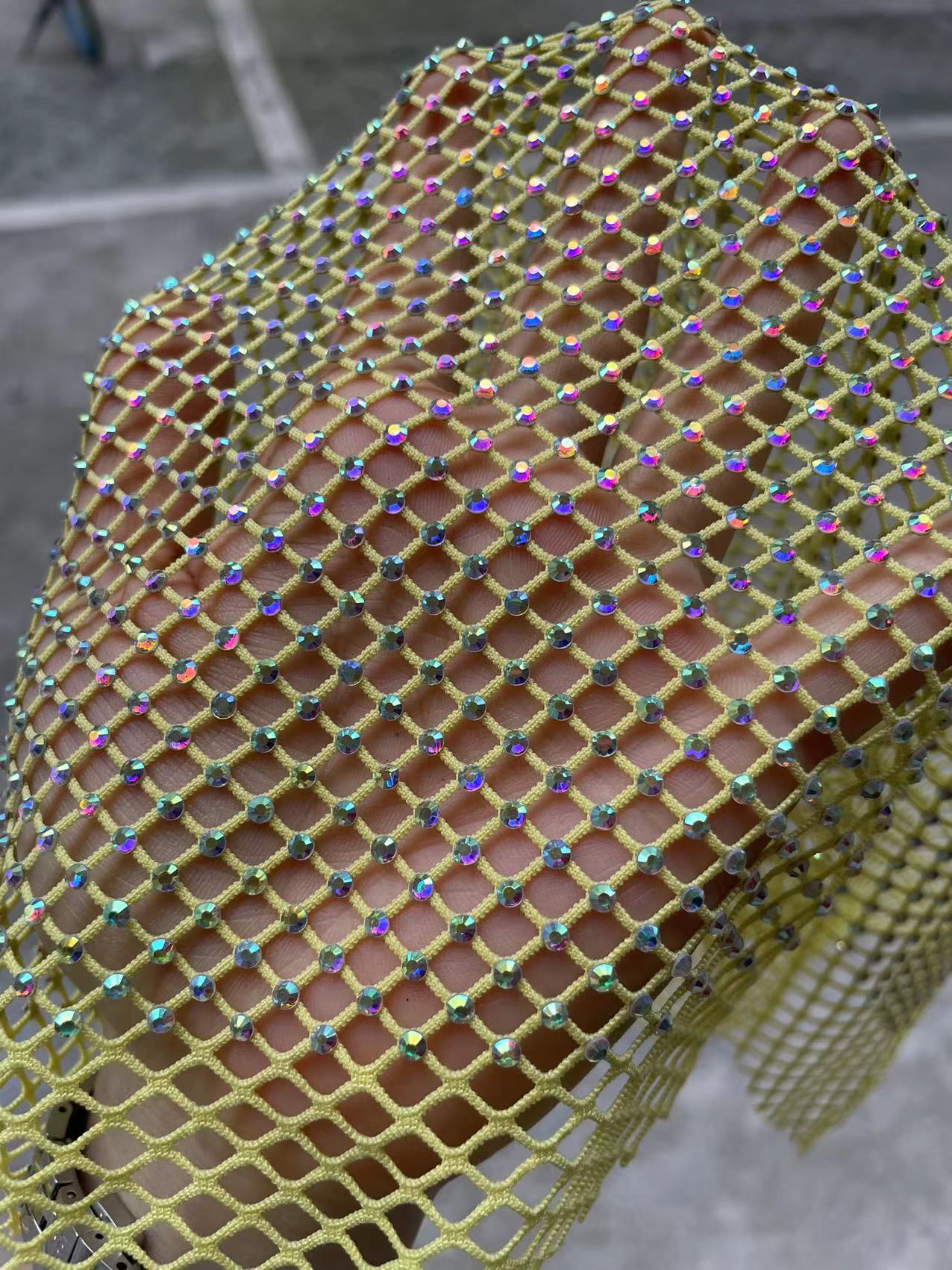 Factory direct sales of net fabric, hot diamond mesh, stretchable elastic net diamond, DIY hot diamond shoes, hats and clothing pic 3
