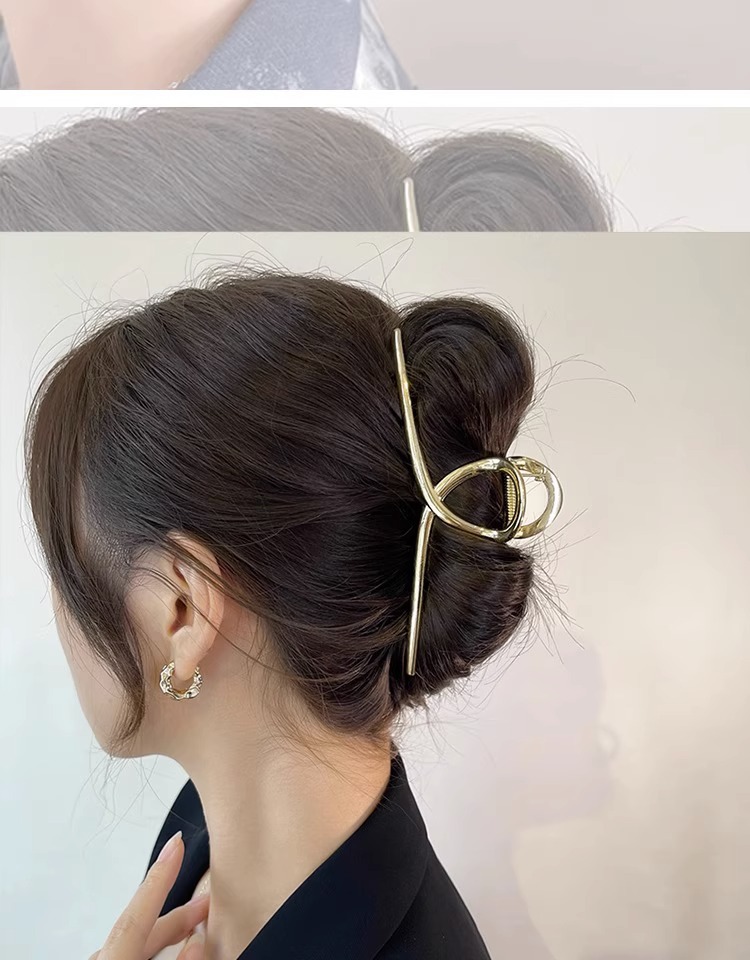 High-end, large shark clip, metal, extra-large grabber, with a large amount of hair, clip headwear, hair clip, and hair accessory for the back of the head of women pic 8