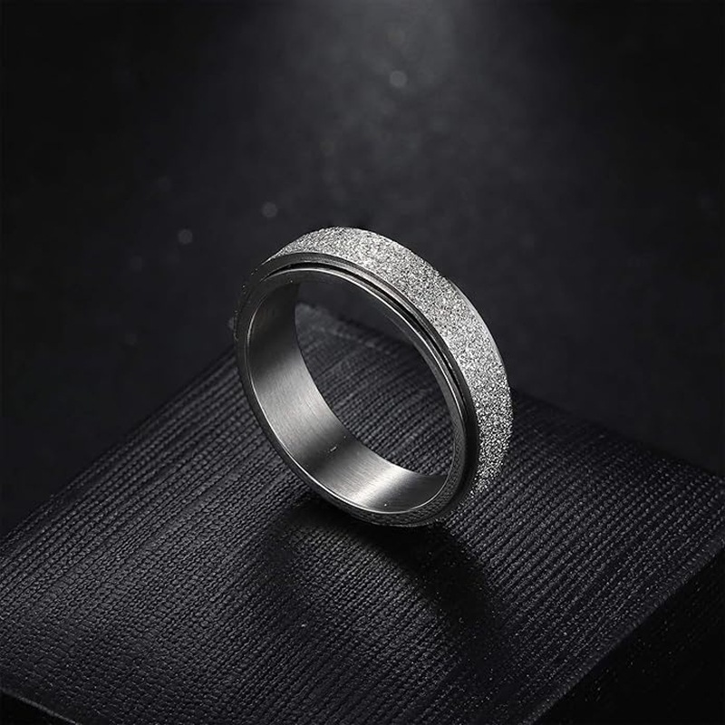 Cross-border European and American stress-relieving rings, hip-hop rotating rings, simple and retro titanium steel star and moon rings, fashionable wholesale for men and women pic 7
