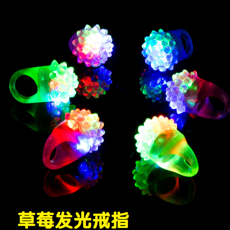 Strawberry ring, luminous ring, soft rubber LED ring, luminous ring, lantern flower ring, ball and party supplies pic 4