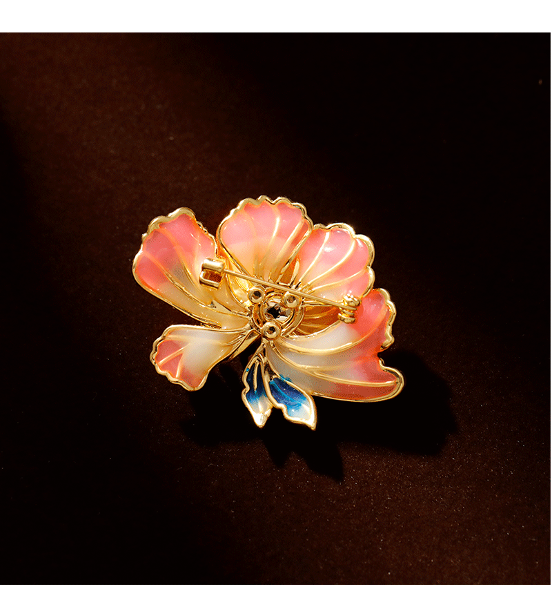 Hyacinth Peony flower brooch for women, elegant and elegant in ancient style, high-end and exquisite new Chinese style pearl accessory pic 7