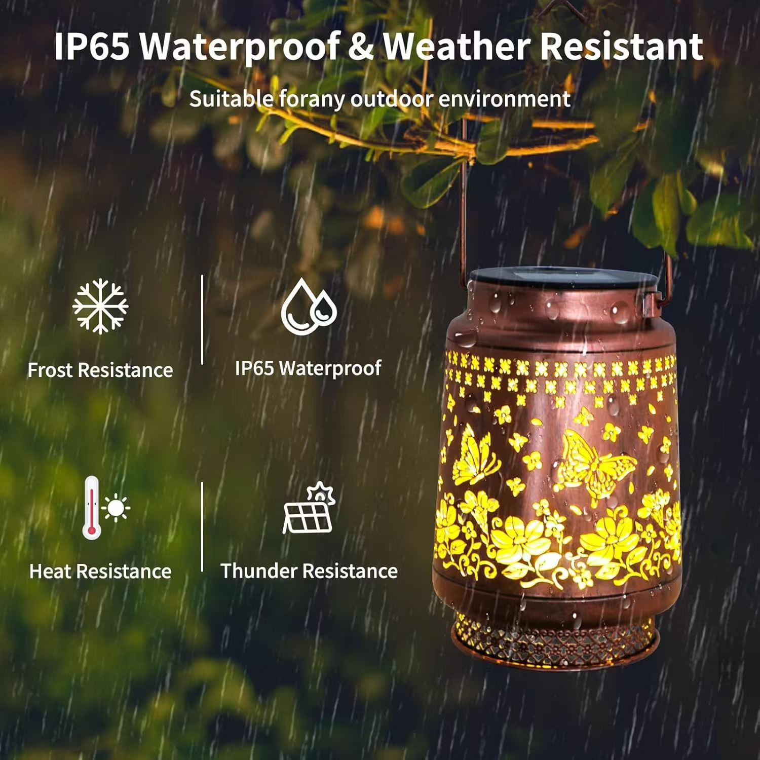 Cross-border solar hummingbird horse lantern Outdoor courtyard decoration waterproof ironwork hollowed-out lantern villa garden projection lamp pic 8