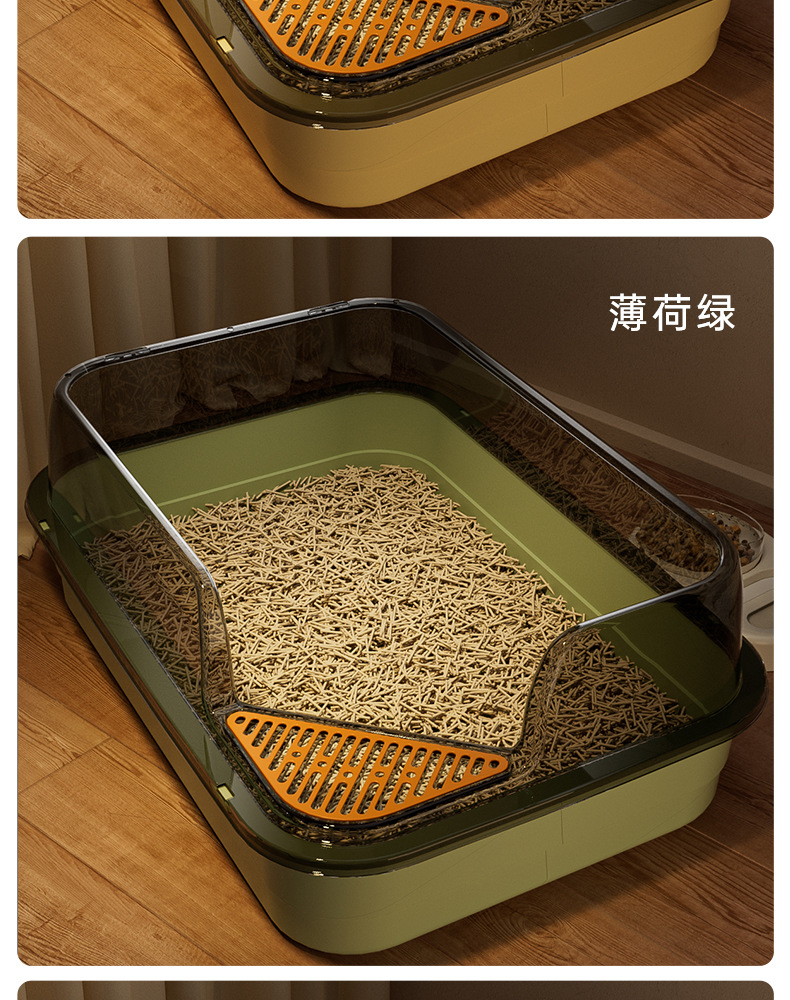 Wholesale from the original manufacturer of extra-large cat litter boxes with splash prevention, semi-enclosed cat toilets and extra-large open cat litter boxes pic 15