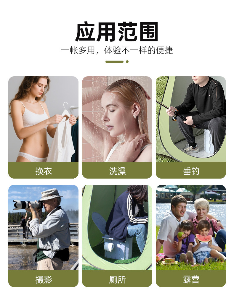 户外洗澡帐篷露营换衣淋浴钓鱼防晒遮阳户外野营移动隐私厕所帐篷详情7