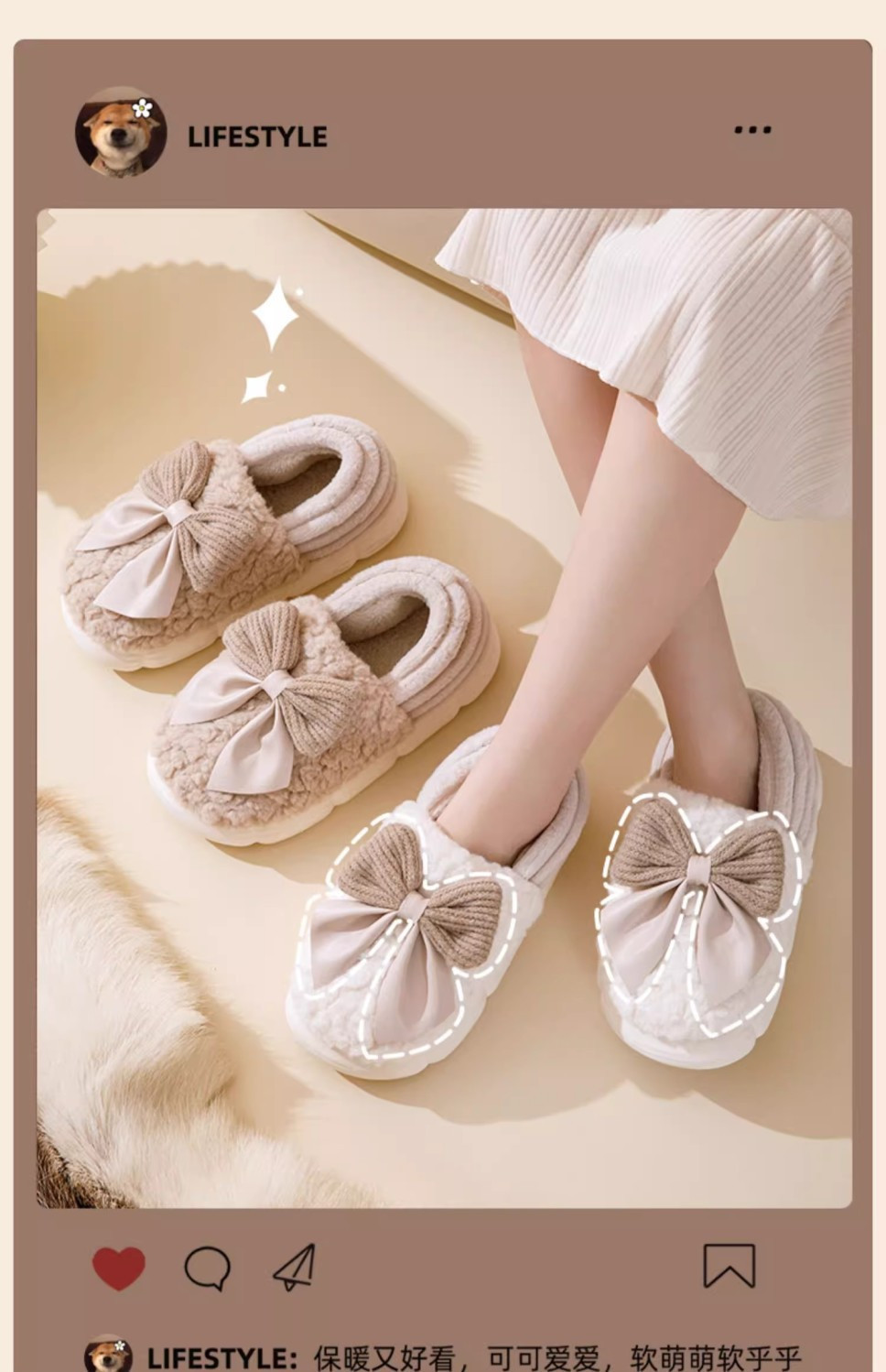 棉拖鞋女士女外穿蝴蝶结拖鞋秋冬季保暖女士厚底防滑居家毛绒拖鞋详情27