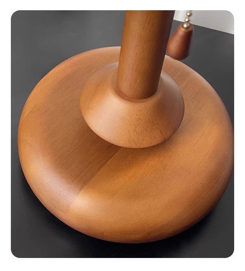 Chinese-style solid wood printed fabric table lamp, decorative table lamp for living room, bedroom and bedside, eye-protecting lamp for homestay, hotel and study pic 8