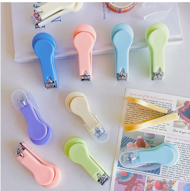 Macaron-colored creative nail clippers, portable nail clippers with protective covers, household anti-splash nail clippers wholesale pic 8