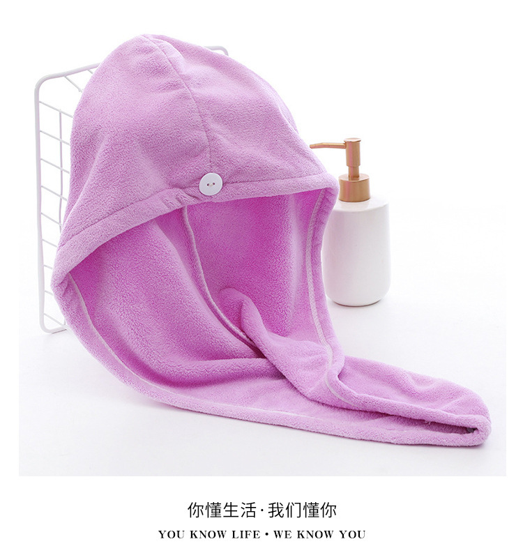 【 Chi Jia 】 Coral Fleece shower cap, soft Absorbent dry hair cap, lightweight student shower cap for hair care pic 17