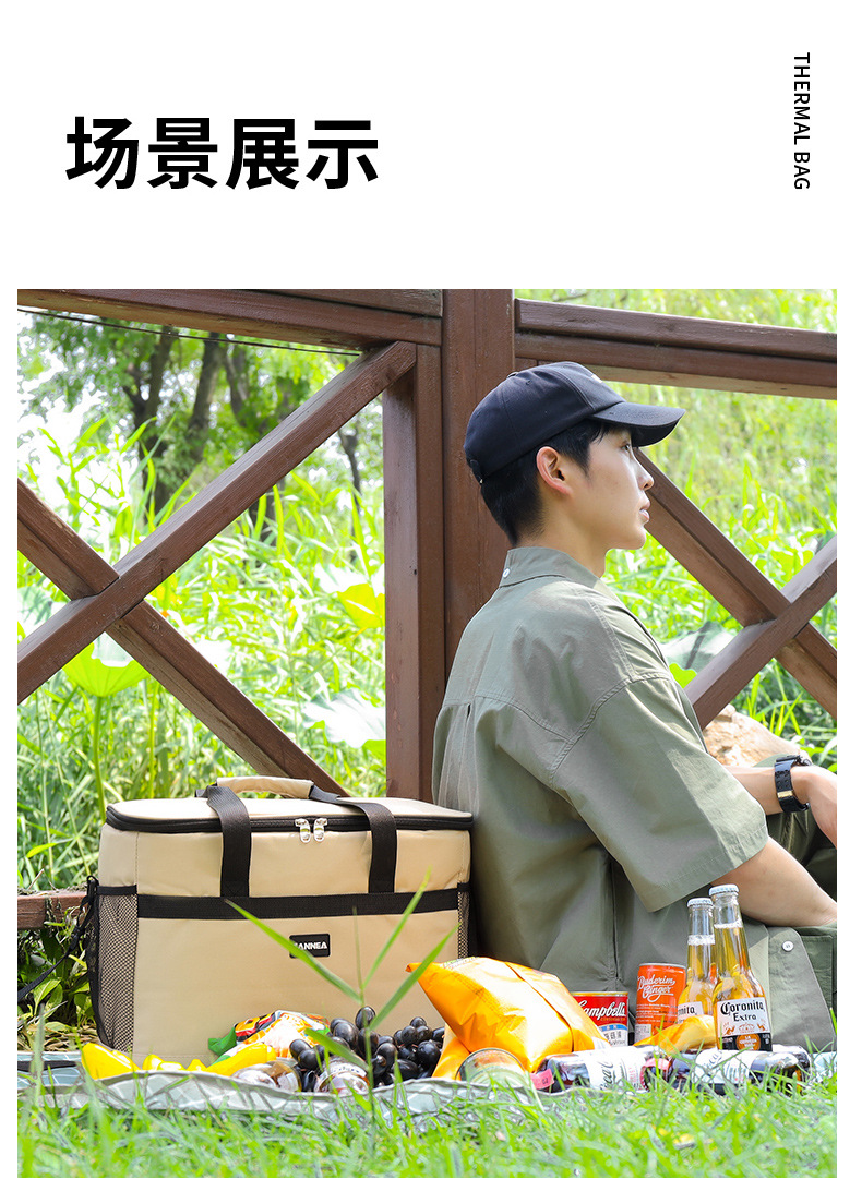 SANNE Cross-border Oxford cloth lunch box bags, hand-purified color takeout bags, outdoor picnic insulated and fresh-keeping bento ice packs pic 22