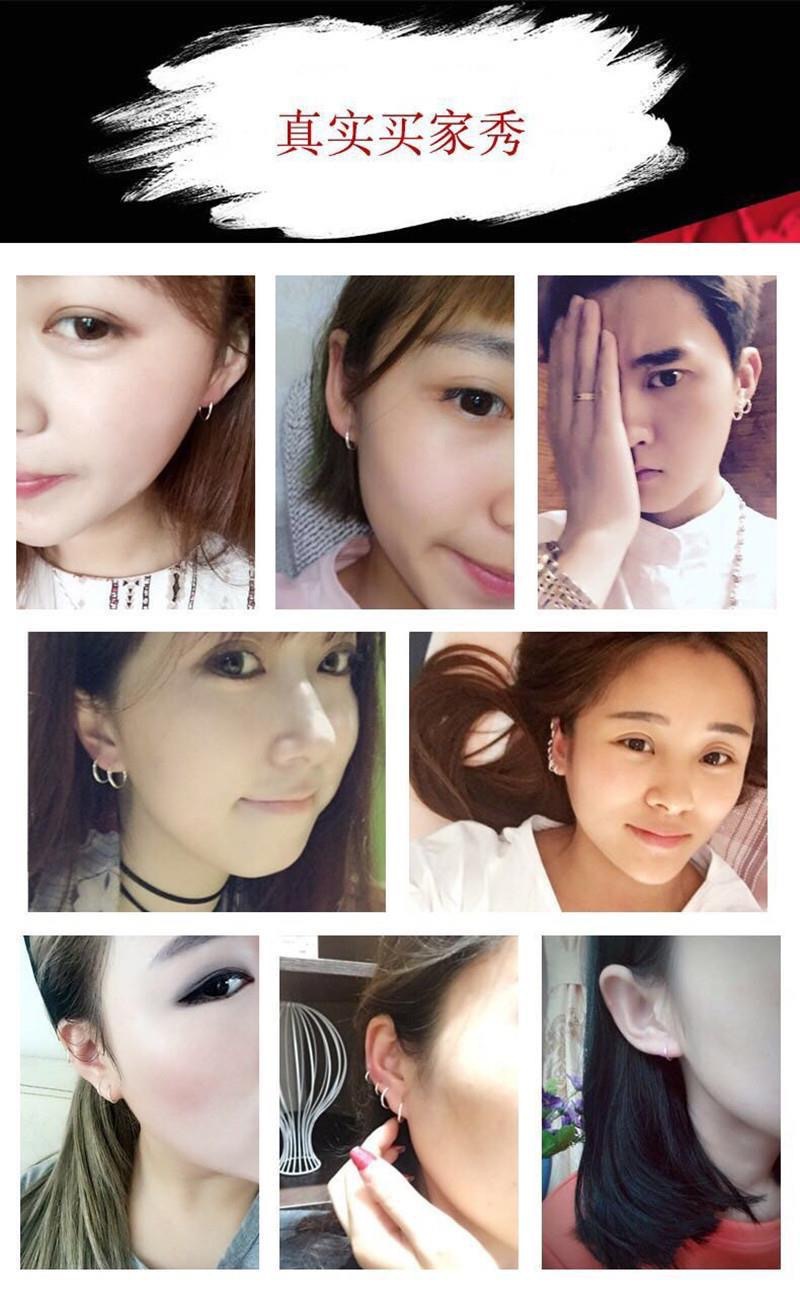 喜饰银匠 s999纯银耳环女复古迷你气质简约小耳圈耳洞耳骨圈耳饰详情12