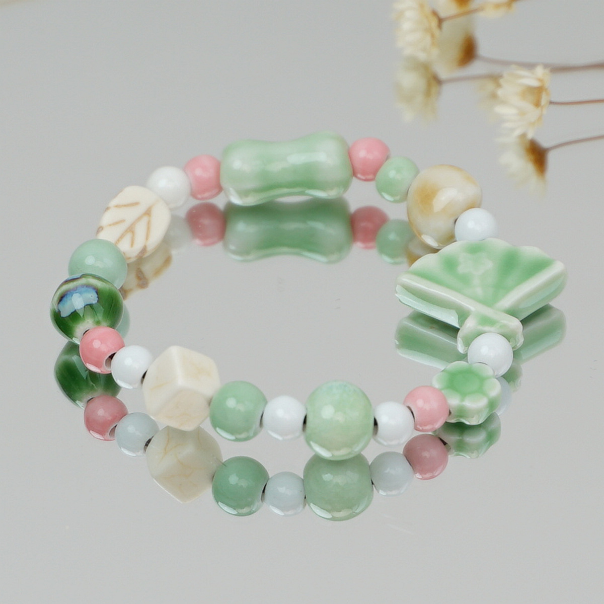 Swallotail butterfly bracelet, ethnic style ceramic double butterfly wholesale manufacturer, live-streaming direct supply, street stall butterfly bracelet accessories pic 5