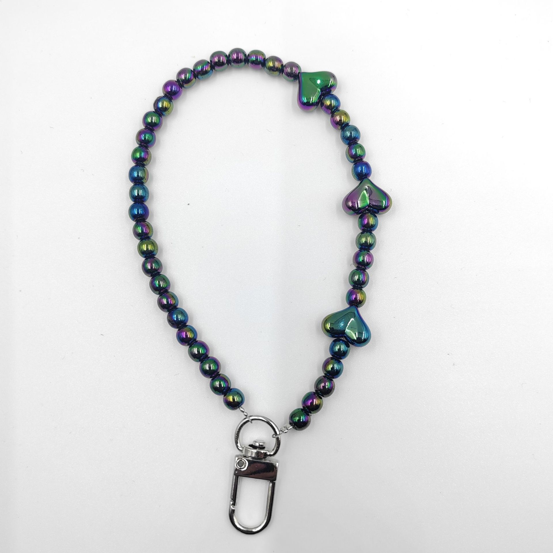 新款热卖款时尚百搭纯手工制作糖果装饰串珠爱心手机链手机壳挂绳详情8