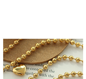 French ins trend cold style light luxury fashion simple heart-shaped necklace, titanium steel plated with 18K real gold, P575 pic 14