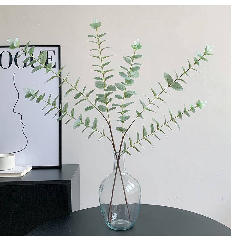 长枝3D打印手感仿真尤加利叶单支金钱叶拍照道具家居装饰假树叶详情12