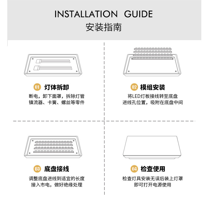 Household three-color led ceiling lamp core, long strip light source module, ceiling lamp panel, magnetic lamp core replacement pic 15