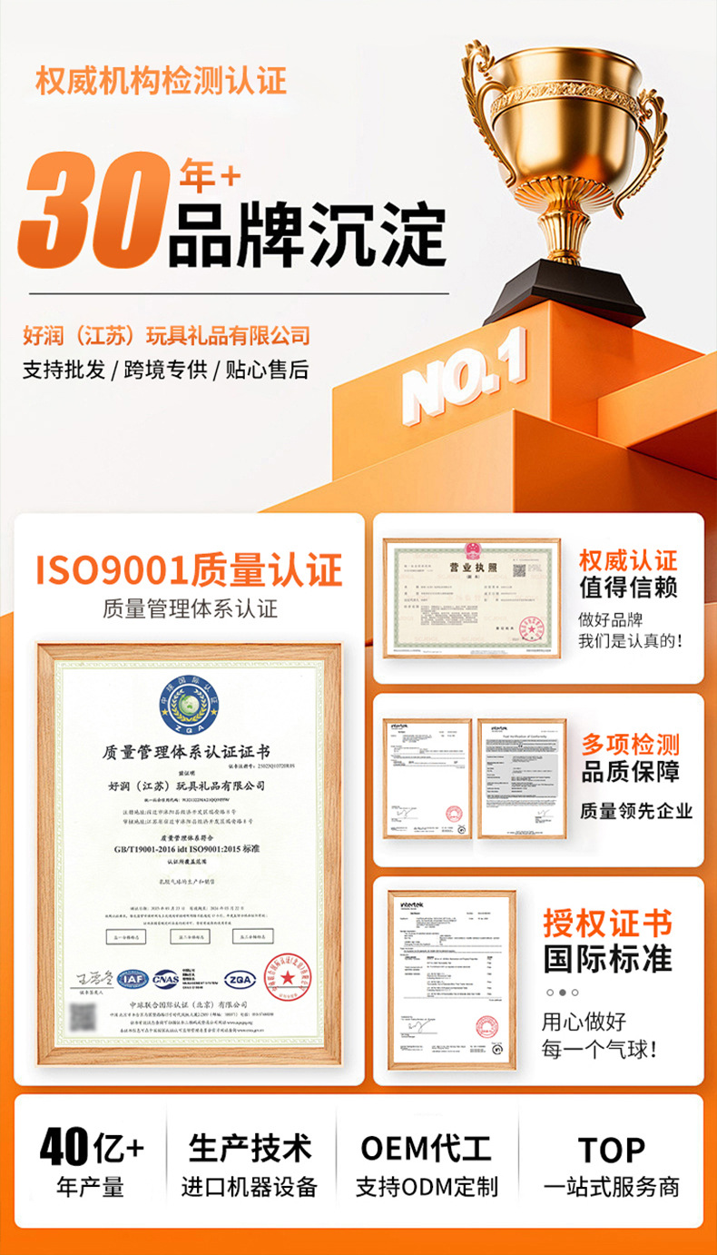 好润跨境10寸2.2克加厚乳胶气球开业生日结婚广告球装饰周年庆典详情24