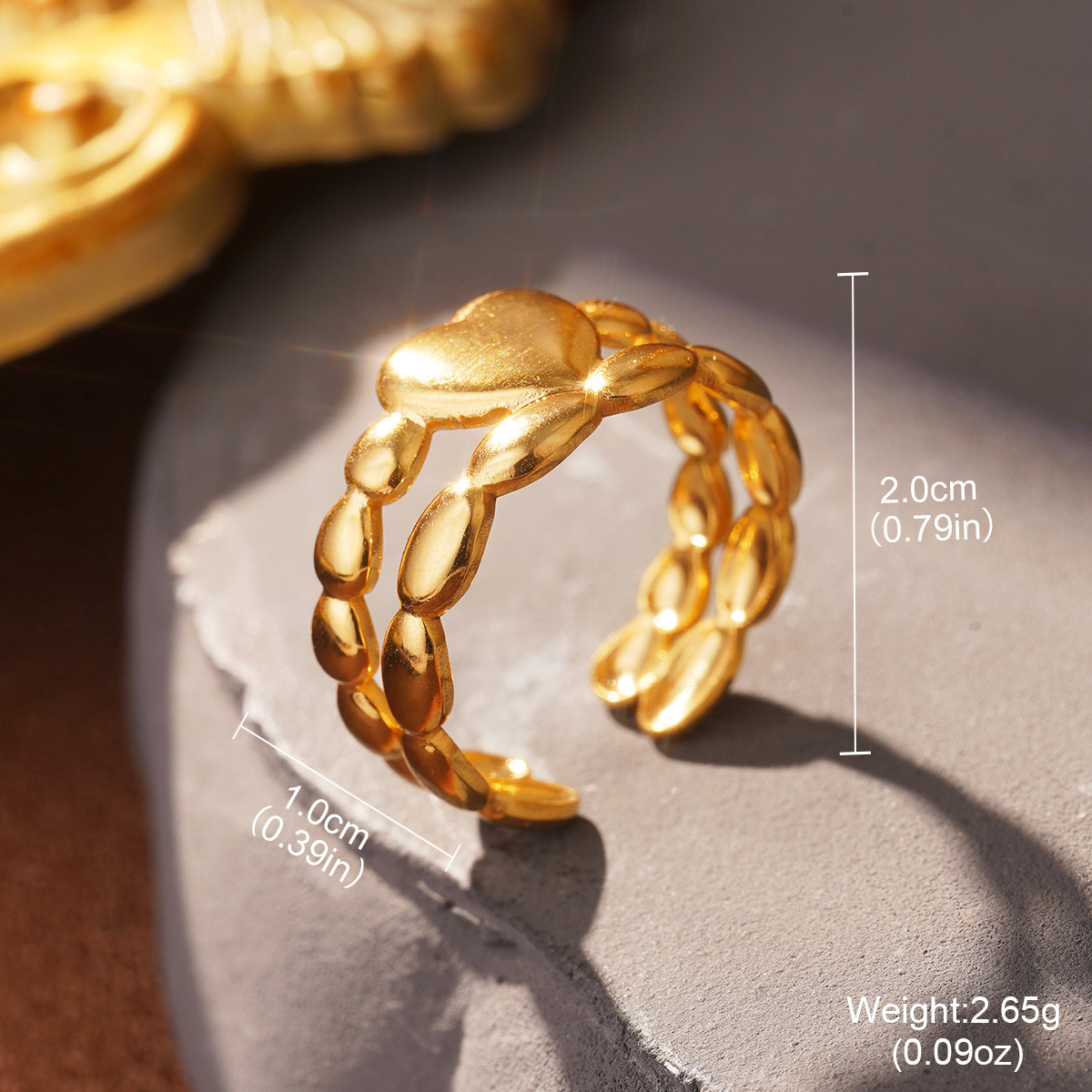 Wholesale of fashionable and versatile titanium steel, stainless steel leaf oval lines, niche and light luxury, adjustable opening rings pic 44