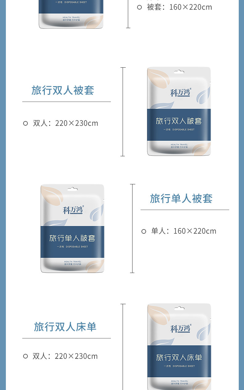 一次性床单四件套旅行便携式一次性酒店用品隔脏床单被罩双人套装详情4