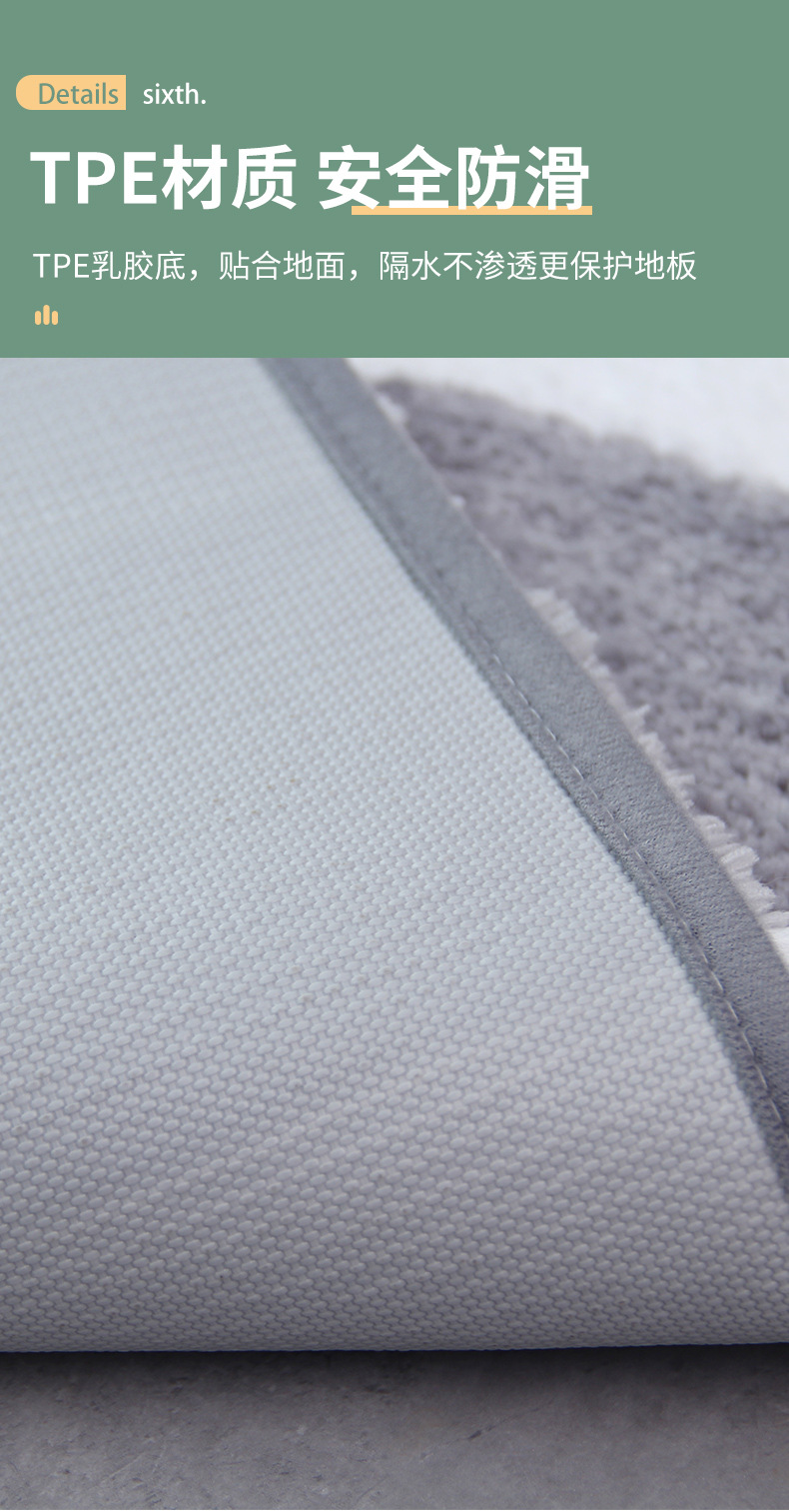 Modern and simple carpet floor MATS for home use, anti-slip and water-absorbing floor MATS for bathrooms and toilets, indoor entrance door floor MATS, cross-border export, cross-border super-fine fiber kitchen two-piece set floor MATS, foot MATS, entrance balcony carpets, long strips, anti-slip and oil-absorbing pic 17