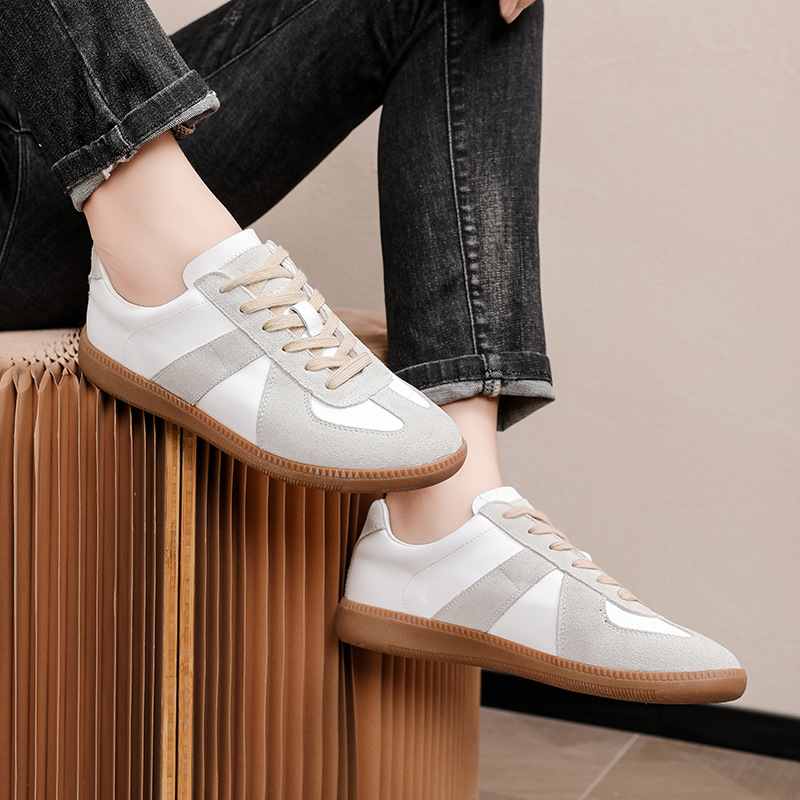 2025春季德训鞋男鞋女鞋低帮板鞋子休闲鞋真皮内增高小白鞋复古运详情3