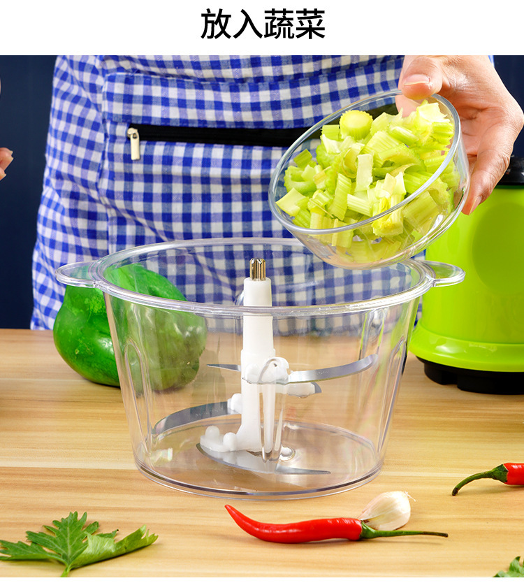 厨房家用电动绞肉机不锈钢多功能绞馅自动搅拌料理机小型碎肉机批详情25