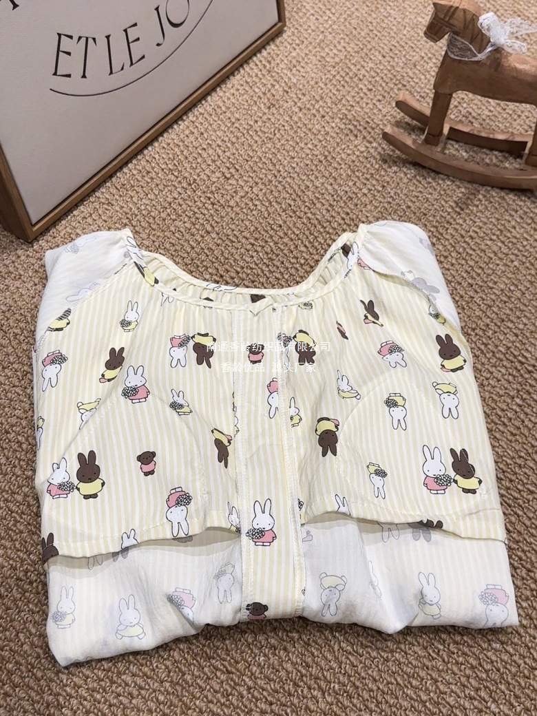 香龄家纺 带胸垫云朵棉短袖短裤睡衣女套装加大码220斤家居服详情21