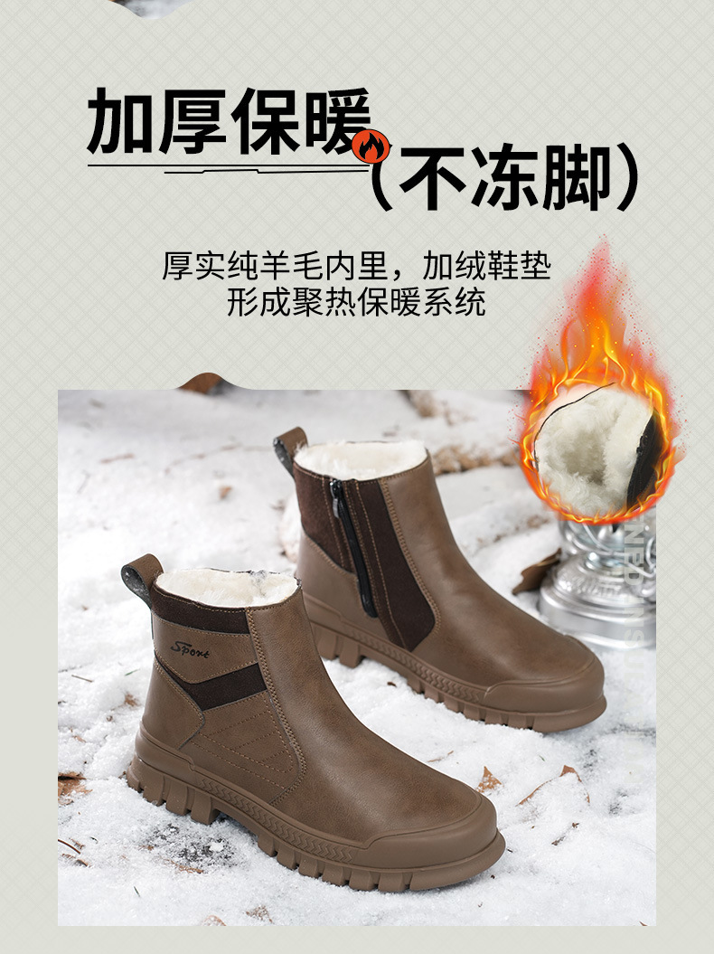 冬季羊毛劳保鞋男防砸轻便塑包头防护鞋防寒保暖加棉工作鞋工地鞋防滑劳友男士劳保鞋批发详情2