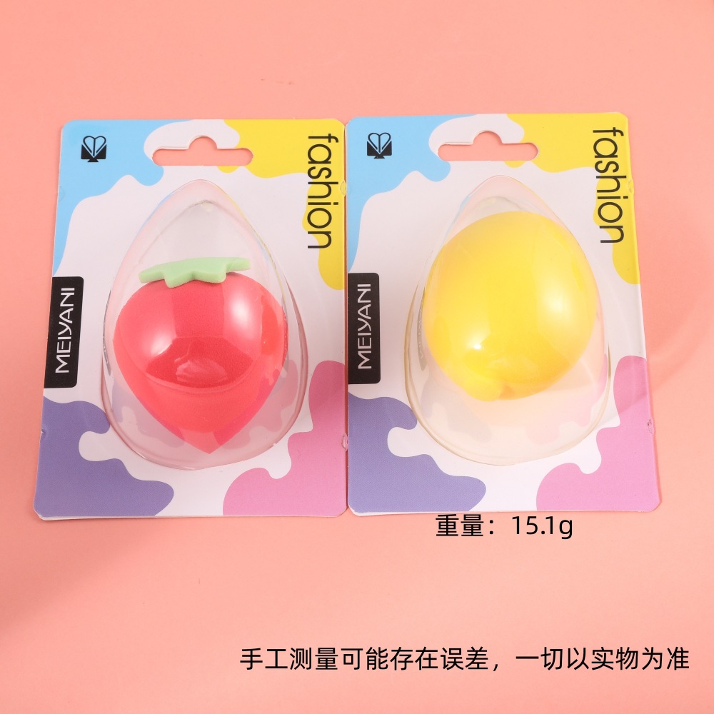 水果美妆蛋单个装干湿两用不吃粉柠檬牛油果梨草莓粉扑化妆超软详情4