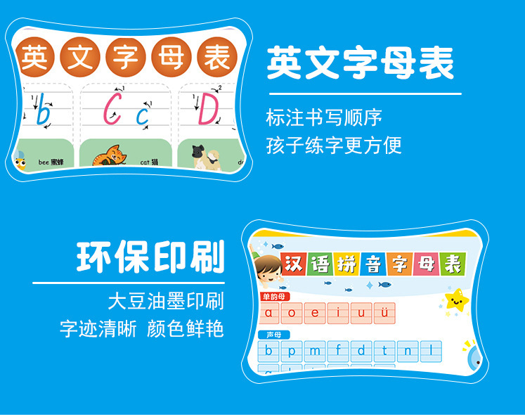 学习挂图儿童早教识字小学生乘法口诀表幼儿园启蒙认知无声挂图详情3
