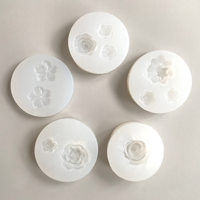A variety of flower-shaped silicone molds for baking, DIY gypsum scented candle cake, and silicone mold with resin coating decoration pic 12