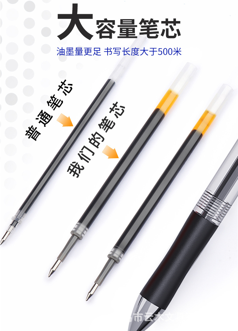 K35 Press gel pen for students, black carbon signature press ball type 0.5 high-end office gel pen pic 6