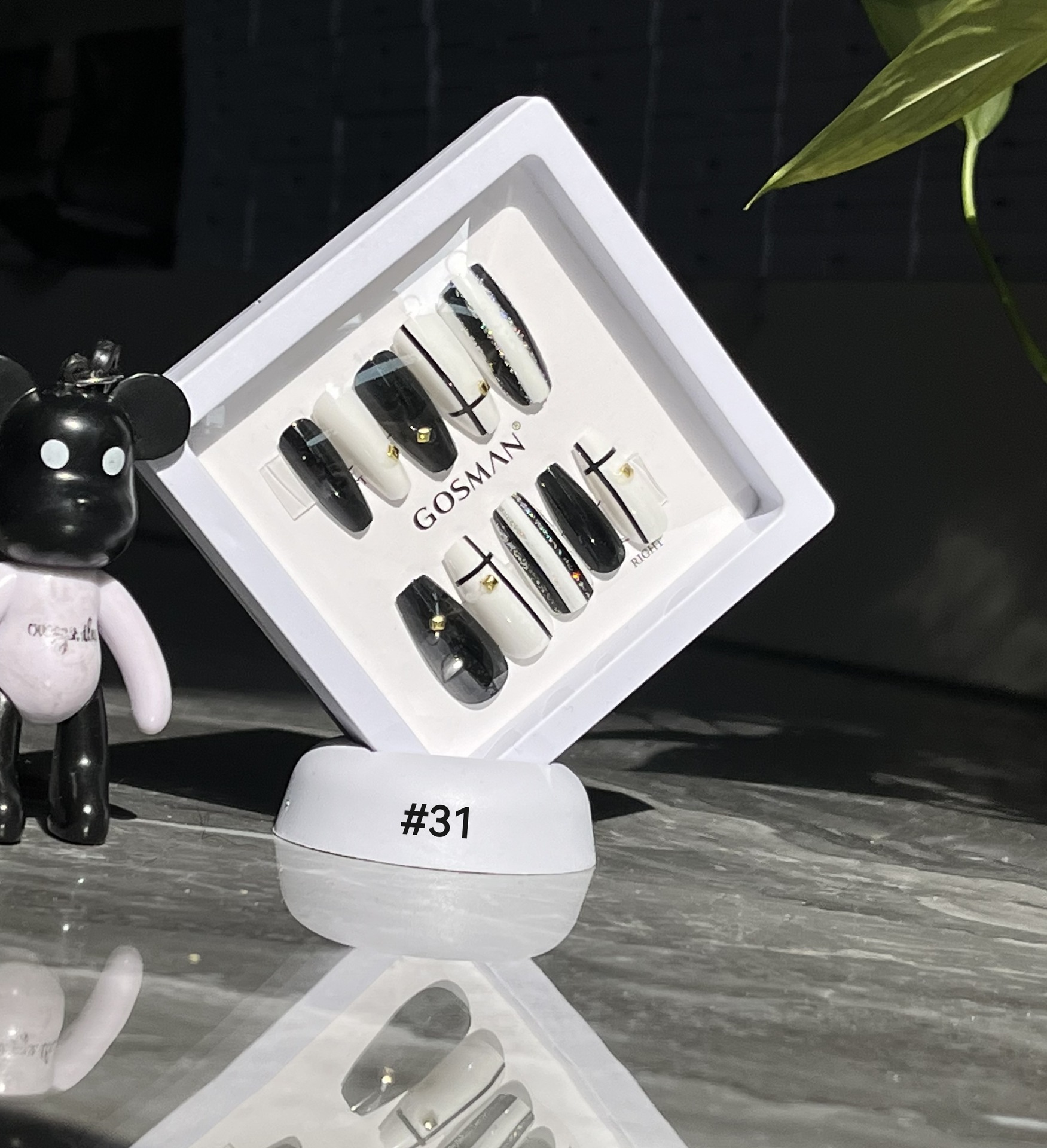 戈斯曼2023新款24片手工穿戴软甲法式中长款温柔气质无痕甲片女美甲贴纸详情8