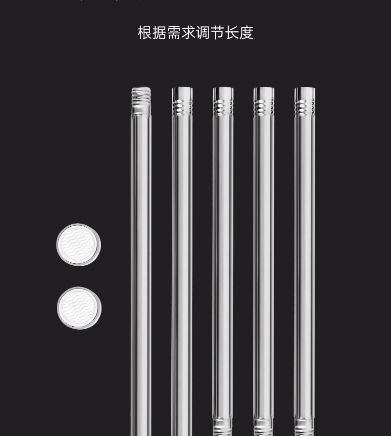 黑色本色拼接款伸缩杆不锈钢浴帘杆门帘杆衣柜撑杆晾衣杆窗帘杆详情16