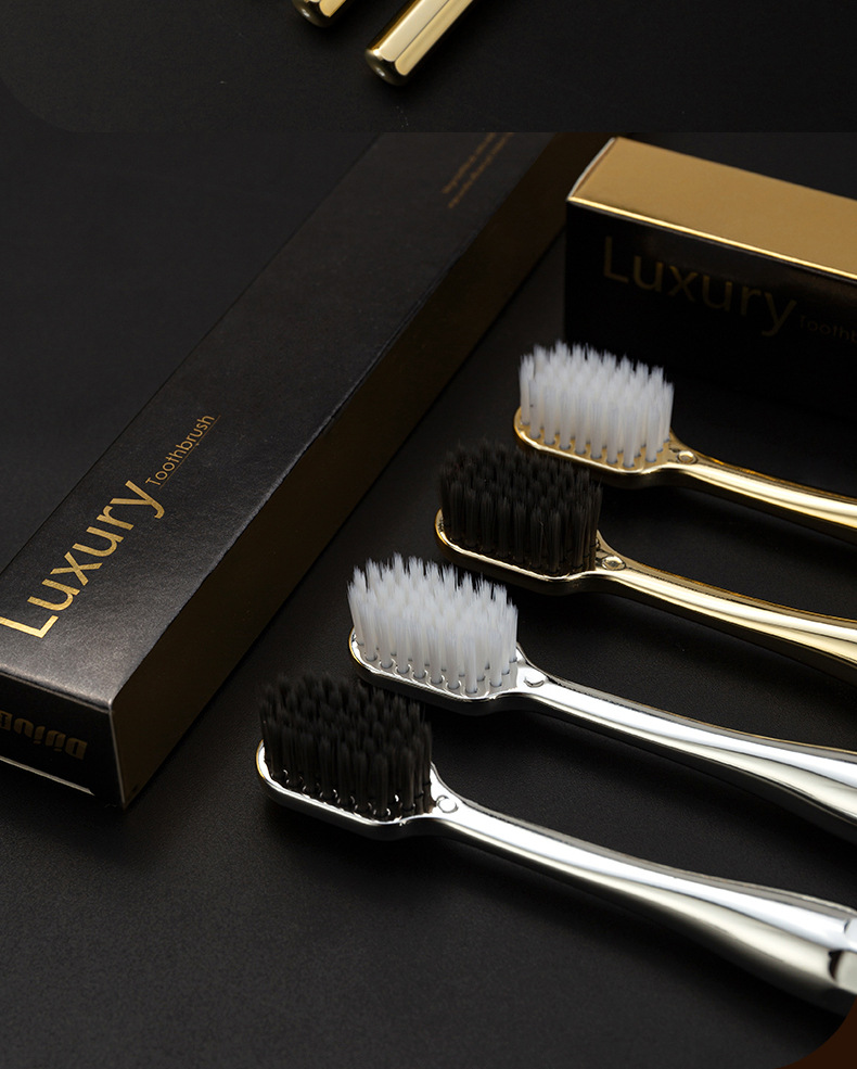 新升级高级软毛牙刷镀金两支装厂家批发成人护龈跨境清洁牙刷套装详情23