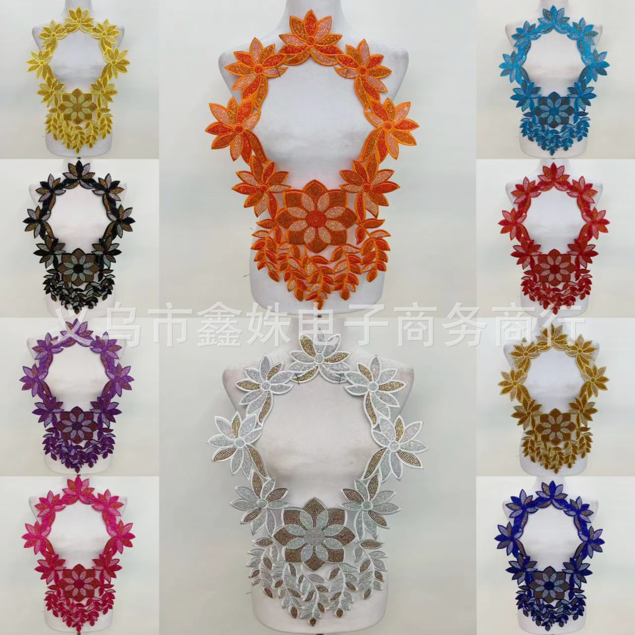 Full diamond back adhesive ironing DIY diamond-encrusted colored diamond shiny collar decoration fake collar collar accessories and auxiliary materials pic 11