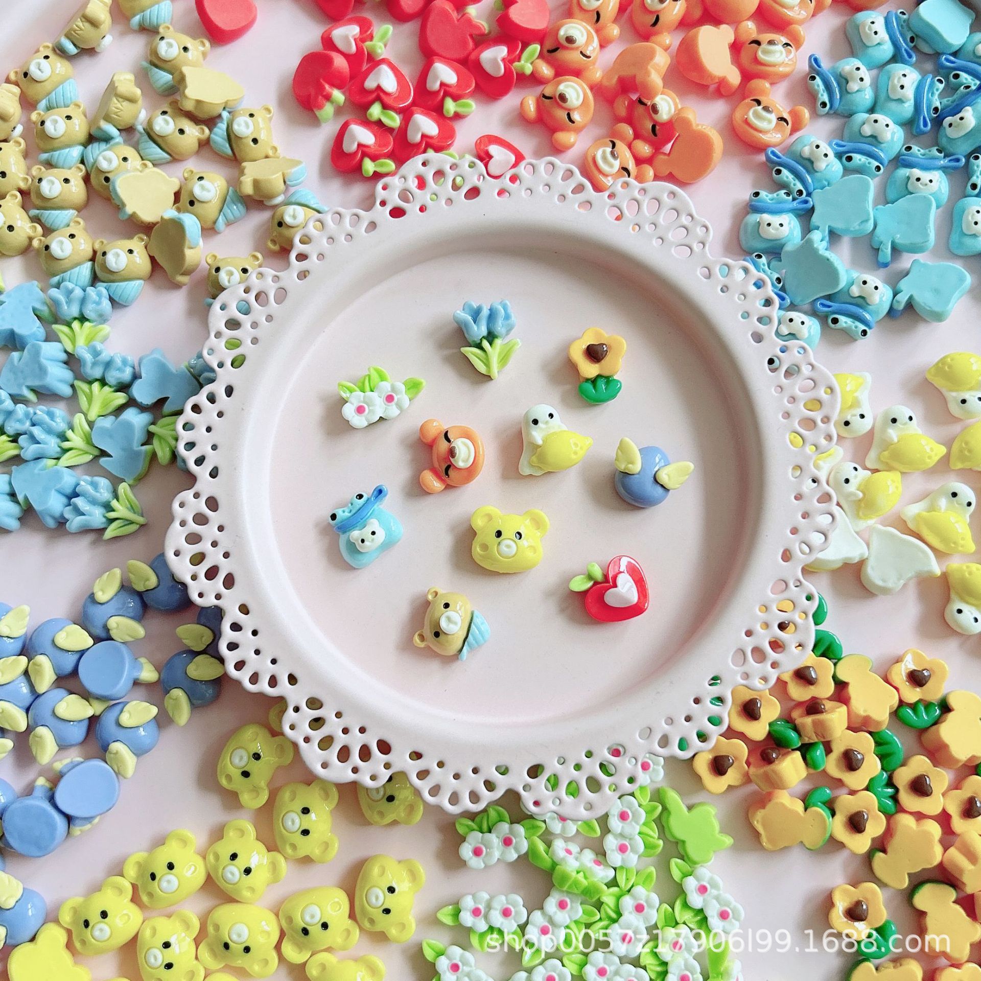 XN Cute mini bear hair flower lucky bag accessories, handcrafted small decorative materials and accessories pic 5