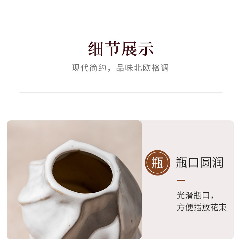 2025北欧风陶瓷花瓶家居仿真花干花水培花器餐厅装饰桌面摆件跨境热销详情10