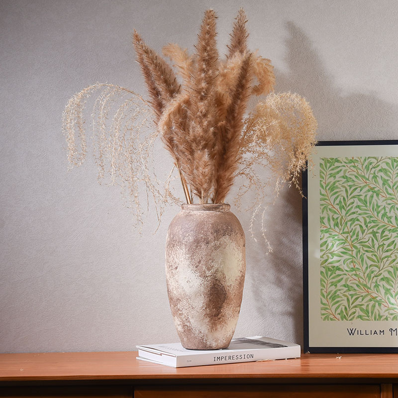 陶瓷花瓶复古风侘寂风插花花器样板房家居饰品摆件高级感装饰摆设详情11