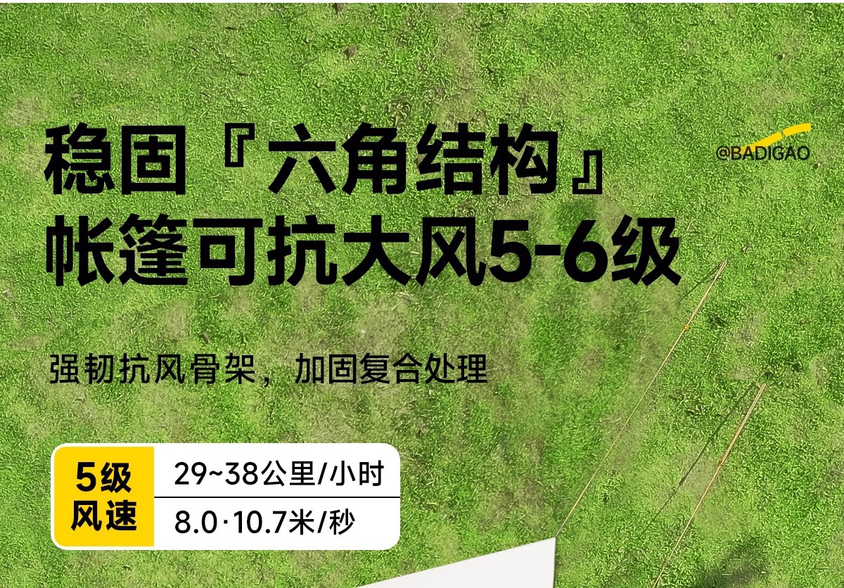 荒野拾光帐篷户外露营折叠便携式野营过夜装备全套黑胶加厚防雨详情21