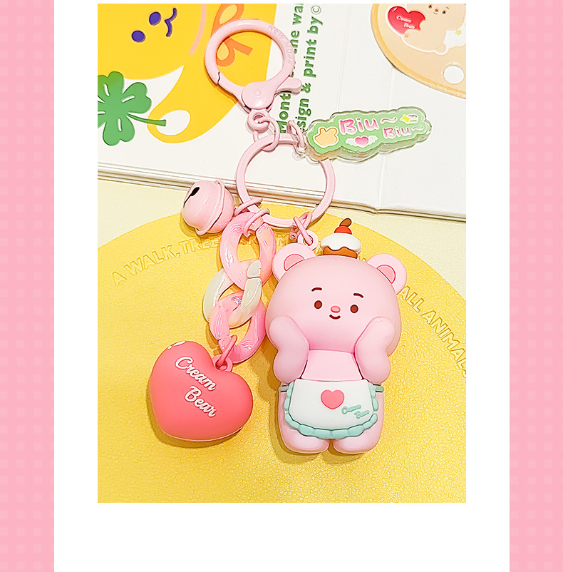Creamy little cat plush pendant backpack with keychain and exquisite small pendant as a birthday gift pic 17